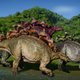 Illustration for article titled iJurassic World Evolution/i Fans Are Flooding The Game With Stegosauruses